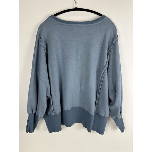 free people we the free camden sweatshirt XS blue long sleeve - Picture 4 of 10